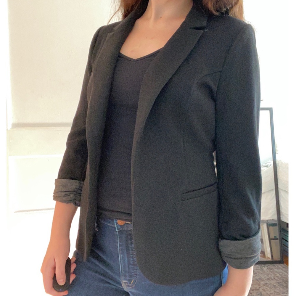 Casual Blazer with Gray Cuffs — Skies are Blue